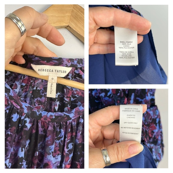 Rebecca Taylor Silk Long Sleeve Dress Size 0 Pockets - Picture 16 of 16